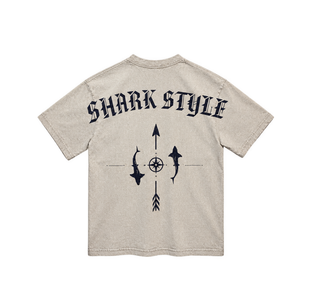 Compass Oversized Tee - Beige
