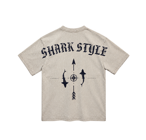 Compass Oversized Tee - Beige