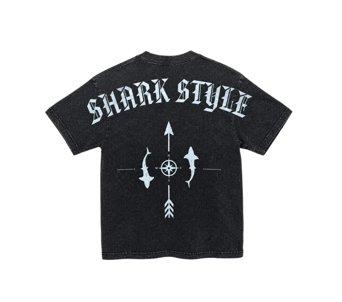 Compass Oversized Tee - Black